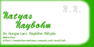 matyas maybohm business card